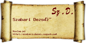 Szabari Dezső névjegykártya