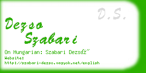 dezso szabari business card